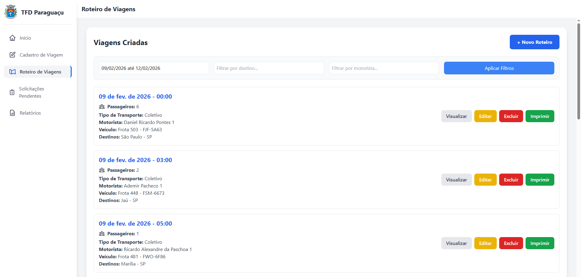 TFD: Gestão de Roteiros